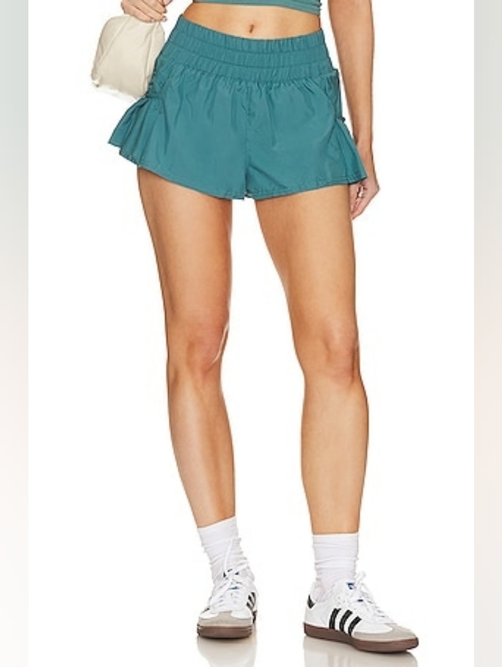 FP Movement by Free People Teal Smocked Waist Athletic Shorts Size L